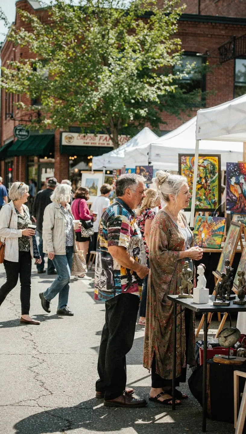 Local art scene engagement and community activities.